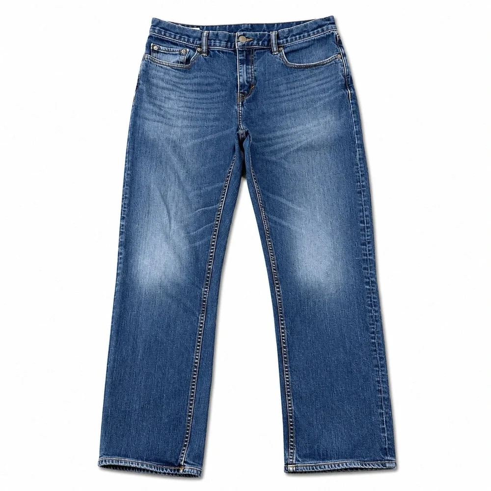 Banana Republic Straight Jeans Mens 33x32 Medium Wash Stretch Denim Blue Classic